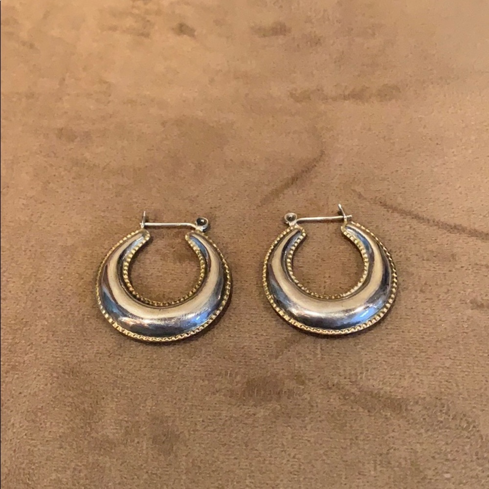 Silver and gold tone earrings